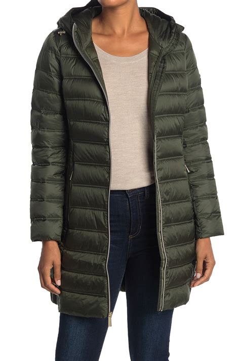 michael kors long puffer coat green|Michael Kors packable puffer.